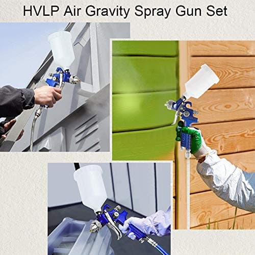 Auto Gravity Feed HVLP Air Spray Gun Set for Painting & Cake Decoration