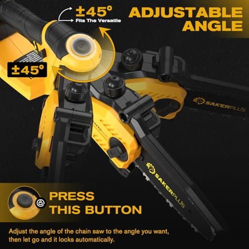 6 Inch Mini Chainsaw Adjustable Angle Portable Electric Chainsaw Cordless with Oil Filling Port for Gardens Carpentry and Tree Branches
| Portable Electric Chainsaw Cordless 6 Inch Mini Chainsaw Adjustable Angle Support Left and Right Hand Use for G
