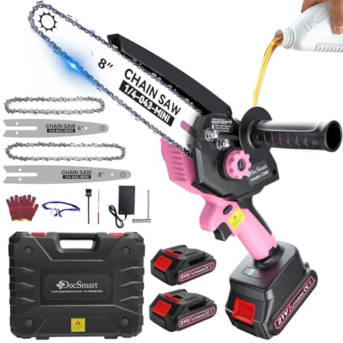 Cordless 8" & 6" Electric Chainsaw, Battery Powered for Tree Trimming, Perfect Gardening Tool for Men & Dads