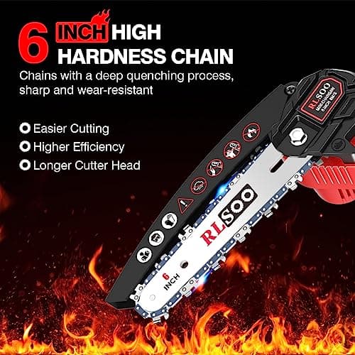 2024 Upgraded 6-Inch Cordless Mini Chainsaw for Wood Cutting (Includes 2 Batteries)
