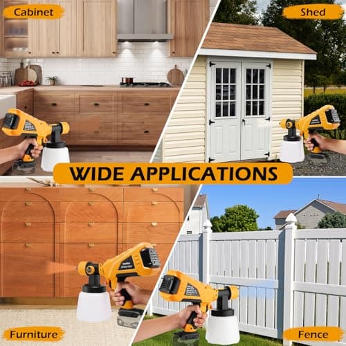 OUGESH Dewalt 20V Cordless Paint Sprayer for Home Painting (Yellow)
