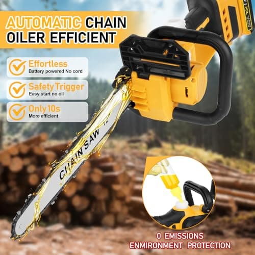 Dewalt Compatible Cordless Mini Chainsaw 12" Brushless Electric with Auto Oiler & Security Lock