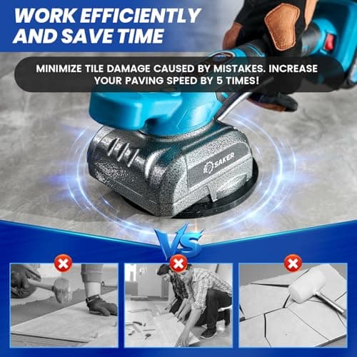 Saker Cordless Tile Vibration Tool with Digital Display