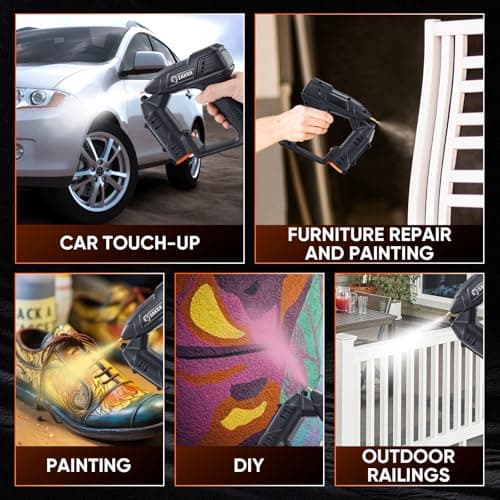 Saker Cordless Electric Paint Sprayer for Car Scratch Repair and DIY Projects – High Power, Handheld, Dark Blue with 3 Gears