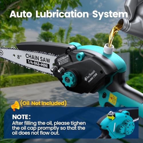 Cordless 8" & 6" Electric Chainsaw, Battery Powered for Tree Trimming, Perfect Gardening Tool for Men & Dads