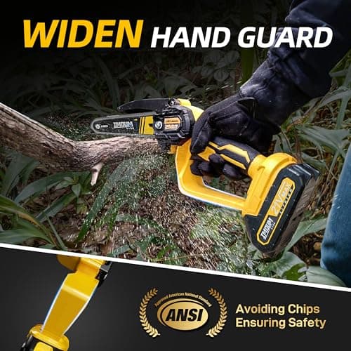 IMOUMLIVE 6-Inch Cordless Mini Chainsaw, 2.0Ah Battery, Portable for Tree Trimming and Branch Pruning