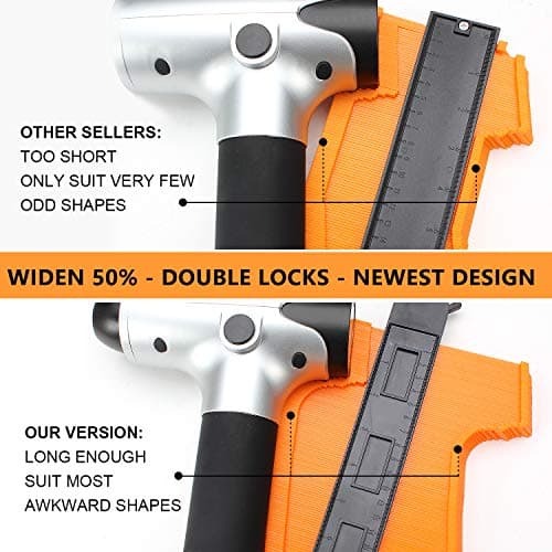 2PC 5&10INCH Contour Gauge with Lock - Smart Measure Ruler for Vinyl Cutter & Wood Plank Install