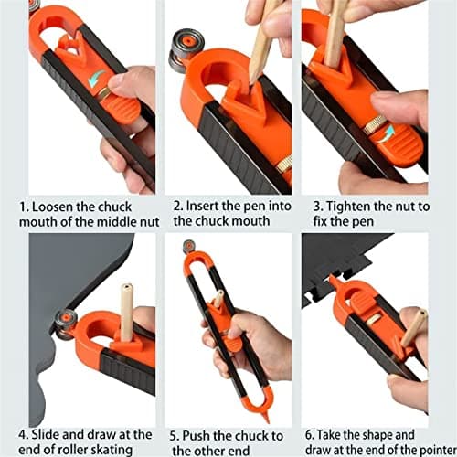 Baowox Locking Contour Gauge Scribe Tool for Woodworking Edges