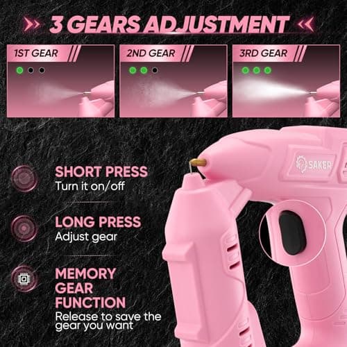 Saker Non-Clogging Cordless Paint Sprayer Gun with Spray Bottles for Cars