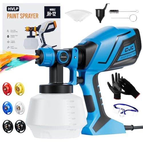 6.6FT HVLP Paint Sprayer, 750W High Power, 6 Copper Nozzles, 3 Spray Patterns, Perfect for House Painting, Furniture, Ca