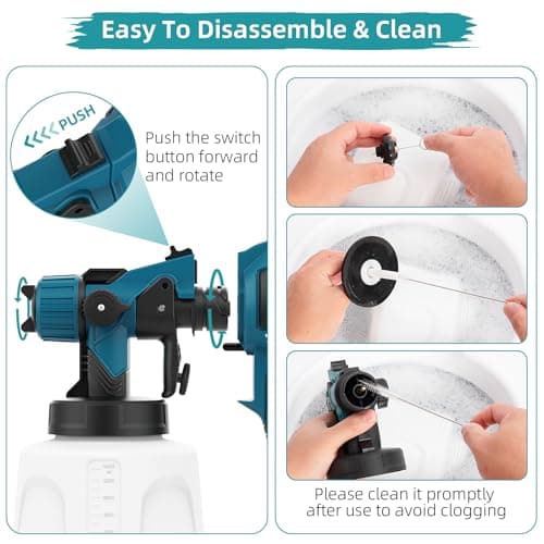 1000W HVLP Electric Paint Sprayer Gun - 5 Nozzles, 3 Patterns, 1400ml Tank & Tools - Perfect for House Painting & Furnit