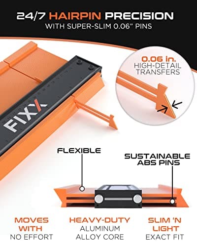 FIXX Extra-Wide Triple-Lock Contour Gauge Tool Set 10” & 5” ABS & Aluminum Alloy Pin Duplicator
