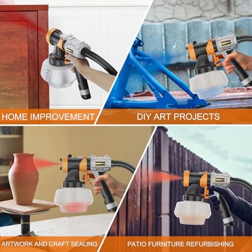 Batakia 700W HVLP Paint Sprayer, 6FT Air Hose, 4 Nozzles, 3 Patterns