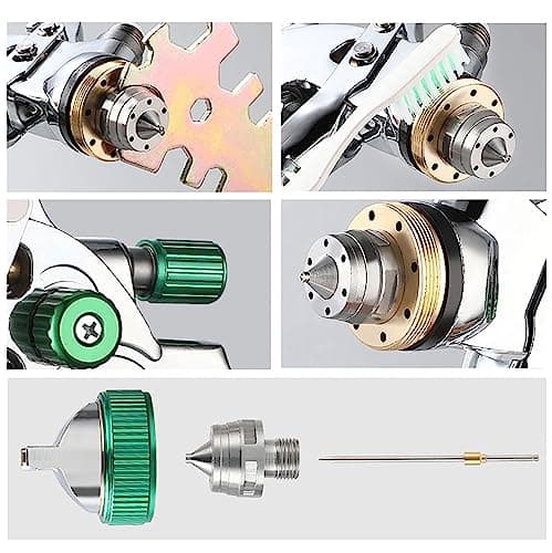 Professional HVLP Spray Gun Set with 1.4, 1.7, 2.0mm Nozzles & Gauge for Auto Paint (20oz/600cc)