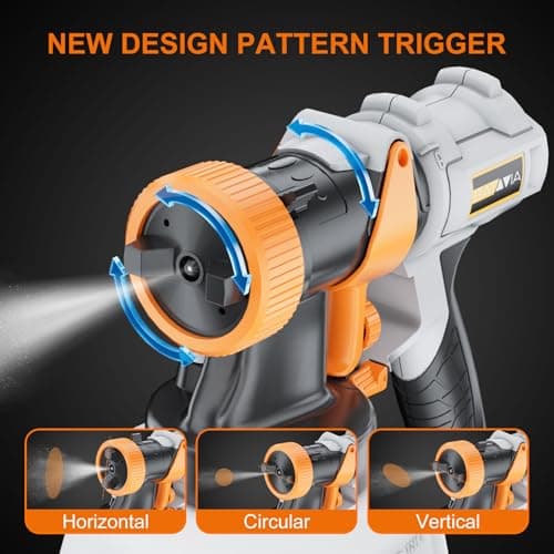 Batakia 700W HVLP Paint Sprayer, 6FT Air Hose, 4 Nozzles, 3 Patterns