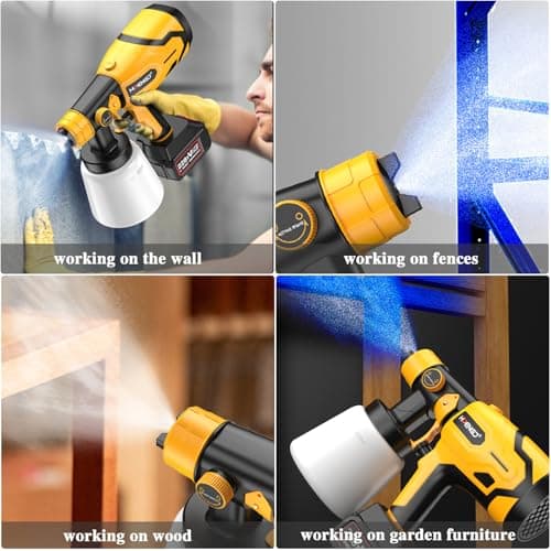 DeWalt 20v Max Cordless HVLP Paint Sprayer, 800W 6-Nozzle Gun for House Painting (Battery Not Included)