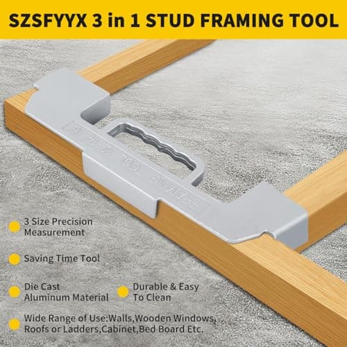 12/14/16 On-Center Stud Layout Tool Precision Jig for Woodworking & DIY (1PACK)