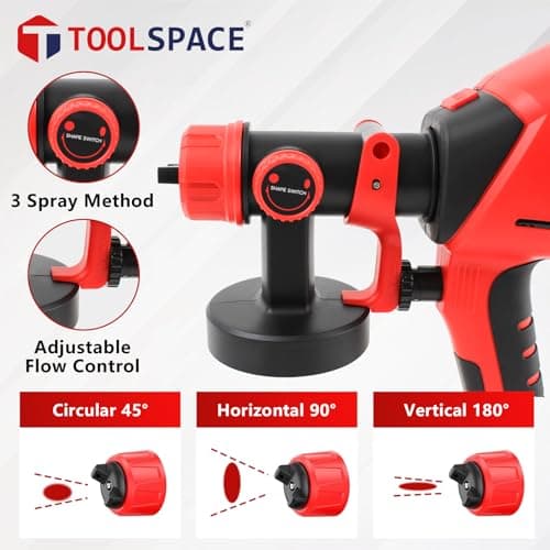 TOOLSPACE Paint Sprayer with 4 Nozzles & 3 Patterns for Home Use