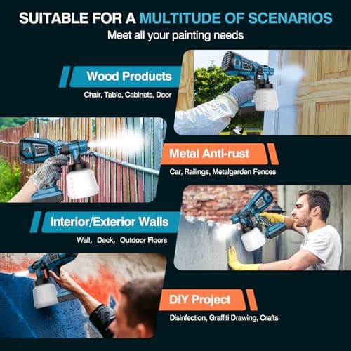 Dewalt 20V Max Cordless HVLP Paint Sprayer with 6 Nozzles & 3 Patterns