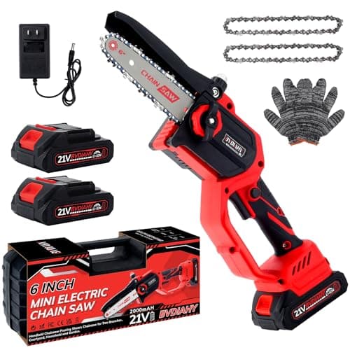 Cordless 6 Inch Electric Mini Chainsaw, Battery Powered Saw for Wood/Trees, Gift for Men Dad Husband