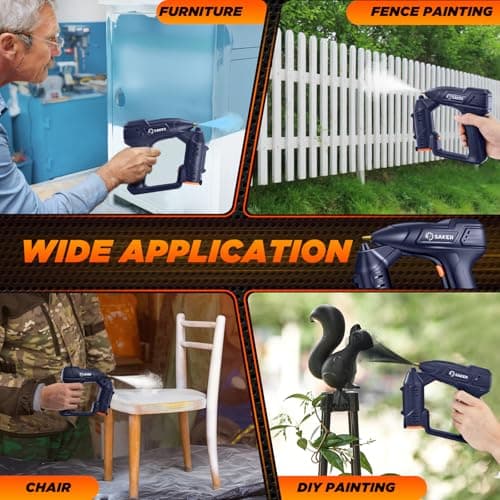 Electric Cordless Paint Sprayer Gun for Car Paint - 0.5MM Nozzle with Cleaning Sets - Blue
