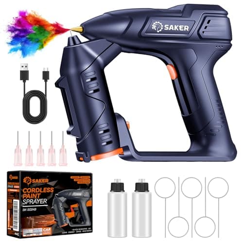 Electric Cordless Paint Sprayer Gun for Car Paint - 0.5MM Nozzle with Cleaning Sets - Blue