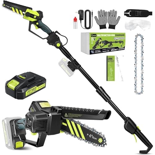 Saker 78.74 Inch Max Reach Tree Trimmer Pole Saw for Professional Arborists and Landscapers
| Saker Brushless Electric Pole Saw Battery Powered Mini Chainsaw 6 Inch Trimmer Review
| Saker Professional 2-IN-1 Pole Chainsaw 6 Inch Chainsaw Battery Pow