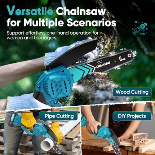 Mini Chain Saw 6-Inch Portable Handheld Chainsaw for Wood Cutting and Tree Trimming
| 2000mAh Battery 2 Pack Mini Chain Saw for Gardening and DIY Projects
| Seniors Friendly Mini Chainsaw Cordless 6-Inch for Camping and Wood Cutting