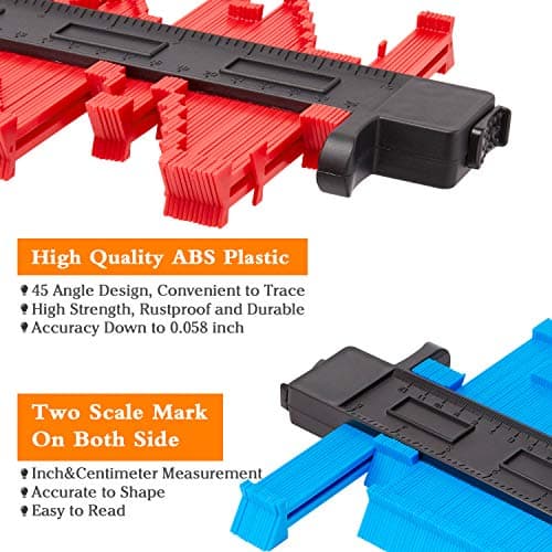 Contour Gauge Profile Tool with Lock, Pack of 2 - Copy Irregular Shapes for DIY, Woodworking, Carpentry