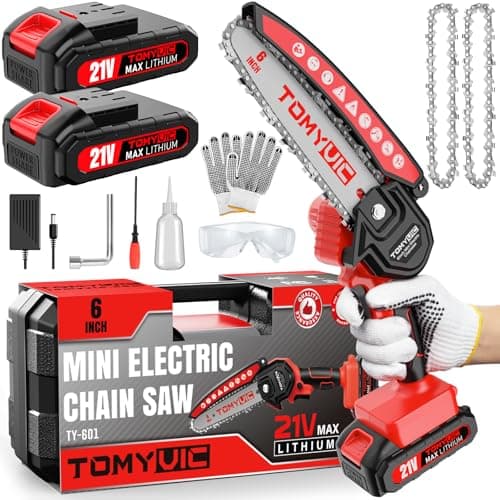 6-Inch Pink Cordless Mini Chainsaw - 21V Battery Operated for Tree Trimming