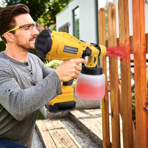20V MAX Cordless Paint Sprayer, 700W, 1000ml, 3 Copper Nozzles, Power Spray Gun for House Painting