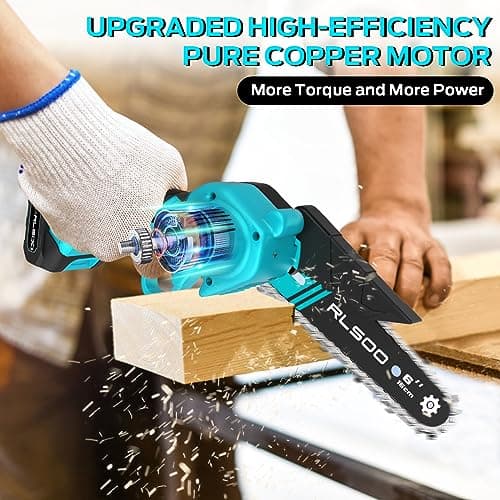 2 Battery Cordless Mini Chainsaw for Tree Trimming & Wood Cutting