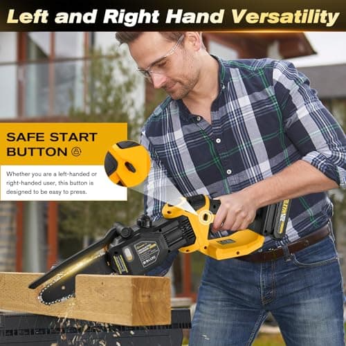 6 Inch Mini Chainsaw Adjustable Angle Portable Electric Chainsaw Cordless with Oil Filling Port for Gardens Carpentry and Tree Branches
| Portable Electric Chainsaw Cordless 6 Inch Mini Chainsaw Adjustable Angle Support Left and Right Hand Use for G