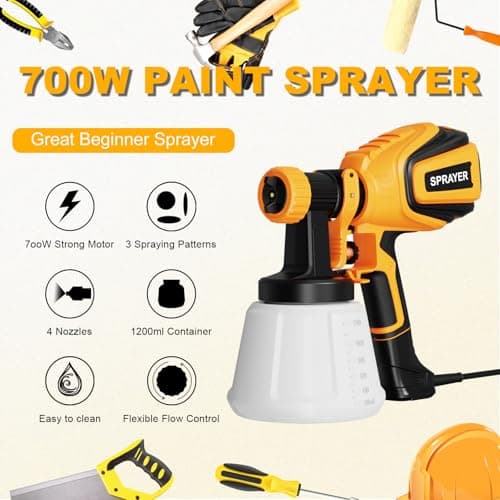700W HVLP Spray Gun for Furniture and Other Surfaces