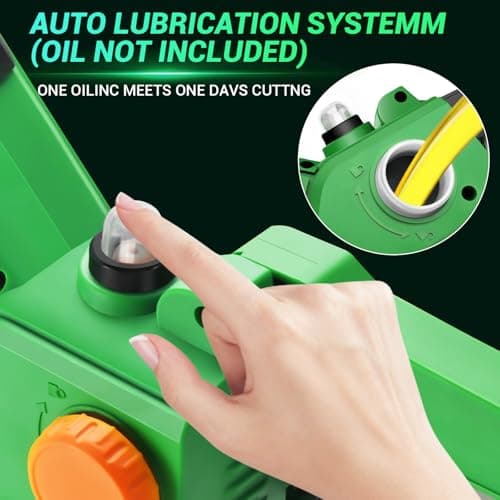 Mini Chainsaw for Family Use: 6 Inch Brushless Battery Chainsaw w/Auto-Oiler & Tool-Free Tensioner - Easy Operation for Women - Best Backyard Tool
