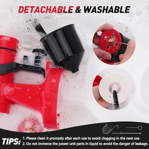 800W HVLP Paint Sprayer Gun for House Painting with 5 Nozzles & 3 Patterns