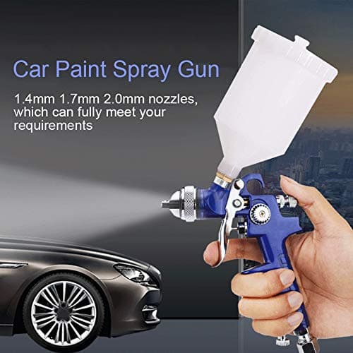 HVLP Spray Gun Kit with 1.4mm, 1.7mm, 2.0mm Nozzles for Car & Furniture Painting