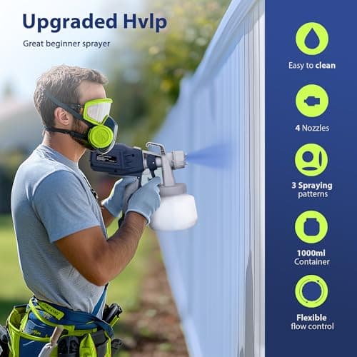 HVLP Electric Paint Sprayer with 4 Copper Nozzles for Home & Professional Use