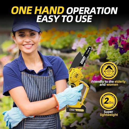 IMOUMLIVE 6-Inch Cordless Mini Chainsaw, 2.0Ah Battery, Portable for Tree Trimming and Branch Pruning