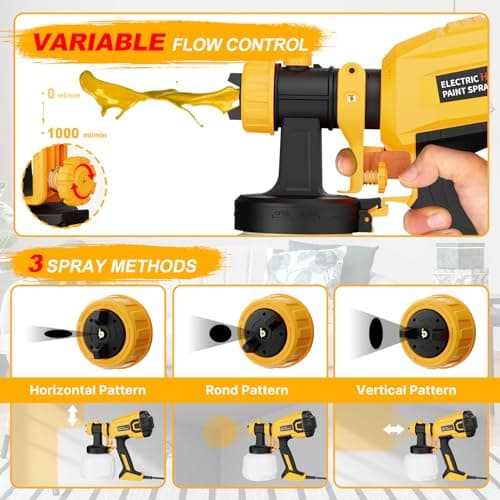 High Power Electric Spray Paint Gun with 40 Fl Oz Container