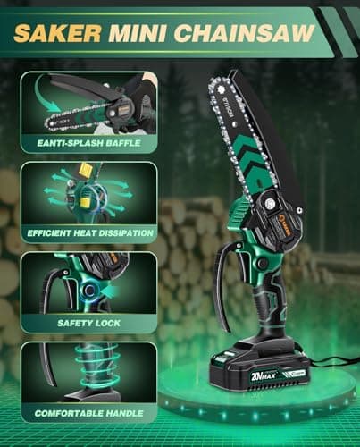 2025 Upgraded Saker Mini Cordless Electric Chainsaw for Tree Trimming and Gardening