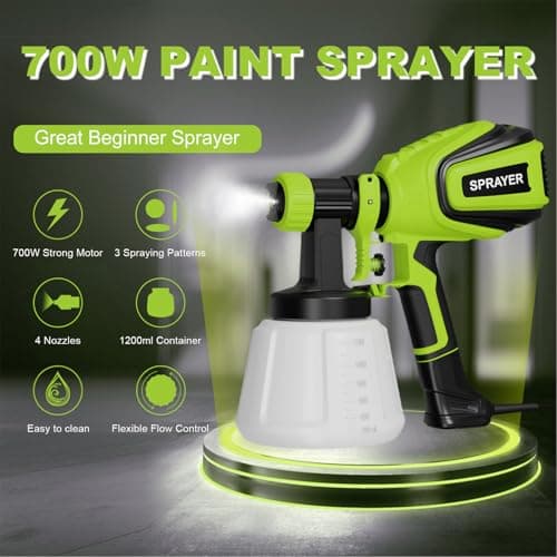 700W HVLP Electric Paint Sprayer with 4 Nozzles for Cleaning Joints & Home Projects