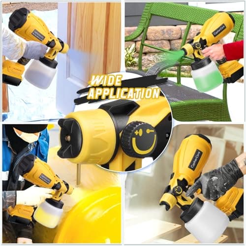 20V MAX Cordless Paint Sprayer, 700W, 1000ml, 3 Copper Nozzles, Power Spray Gun for House Painting