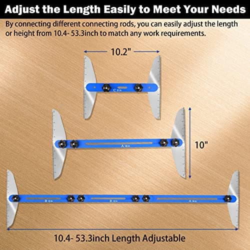 FEITON Stair Tread Template Tool for Measuring Stairs, Risers & Partitions