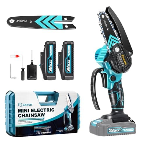Saker Mini Cordless Electric Chainsaw, 4 Inch Portable Bar