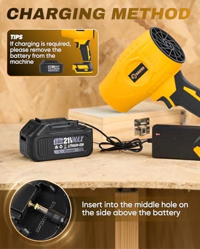Saker 180000 RPM Cordless Leaf Blower for Patio and Campsite Drying
