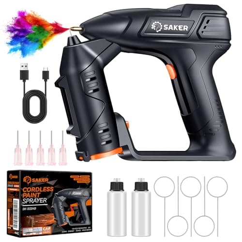 Saker Cordless Electric Paint Sprayer for Car Scratch Repair and DIY Projects – High Power, Handheld, Dark Blue with 3 Gears