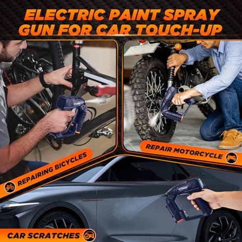 Electric Cordless Paint Sprayer Gun for Car Paint - 0.5MM Nozzle with Cleaning Sets - Blue