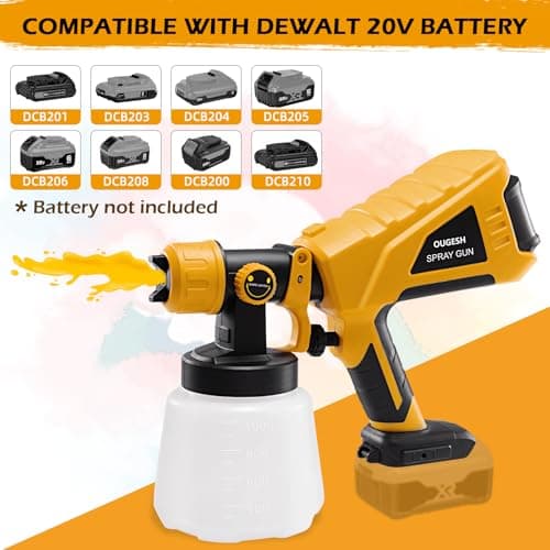 OUGESH Dewalt 20V Cordless Paint Sprayer for Home Painting (Yellow)