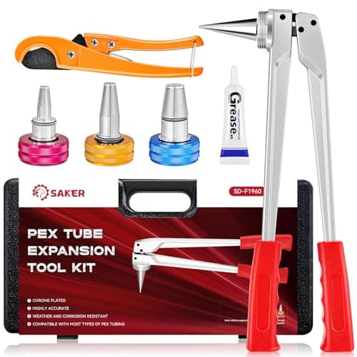 Saker SD-F1960 PEX-A Expansion Tool Kit | Manual 1/2" to 1" Expansion Heads